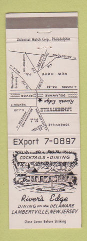 Matchbook Cover - River's Edge Restaurant Lambertville NJ