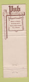 Matchbook Cover - Pub Restaurant Miami FL WORN