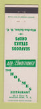 Matchbook Cover - Holmes Restaurant Winston Salem NC