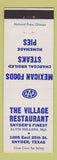 Matchbook Cover - Village Restaurant Snyder TX