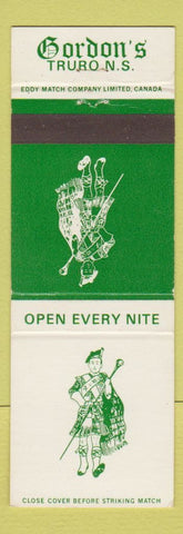 Matchbook Cover - Gordon's Truro NS