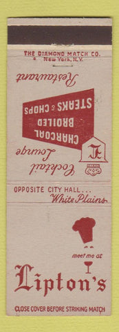 Matchbook Cover - Lipton's Restaurant White Plains NY