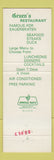 Matchbook Cover - Gruen's Restaurant Syracuse NY