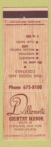 Matchbook Cover - Dellomorte Country Manor Clevleand NY