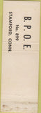 Matchbook Cover - Elks Lodge STamford CT Christmas