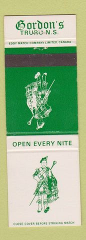 Matchbook Cover - Gordon's Truro NS