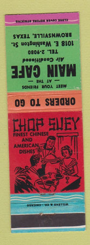 Matchbook Cover - Main Cafe Chinese Brownsville TX