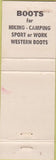 Matchbook Cover - Binneweg's Boots Oakland CA Tony Lama Justin