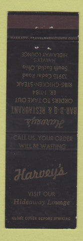 Matchbook Cover - Harvey's BBQ Restaurant South Euclid OH