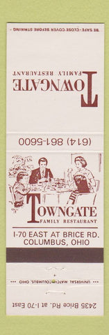 Matchbook Cover - Towngate Family Restaurant Columbus OH