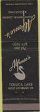 Matchbook Cover - Alfonse's Restaurant Toluca Lake CA