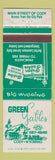 Matchbook Cover - Green Gables Cody WY