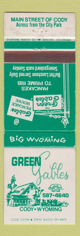 Matchbook Cover - Green Gables Cody WY