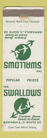 Matchbook Cover - Swallows Ashtabula OH WEAR