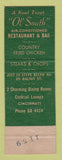 Matchbook Cover - Ol' South Restaurant Cincinnati OH