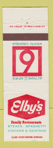 Matchbook Cover - Elby's Family Restaurants WTVN TV Columbus OH DD Bean WEAR
