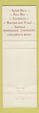 Matchbook Cover - Cracked Crab Restaurant Miami FL WEAR