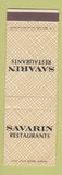 Matchbook Cover - Savarin Restaurants WEAR