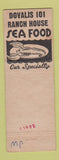 Matchbook Cover - Dovali's 101 Ranch House Seal Beach CA