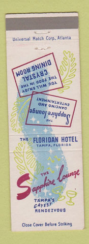 Matchbook Cover - Floridan Hotel Tampa FL Sapphire Lounge
