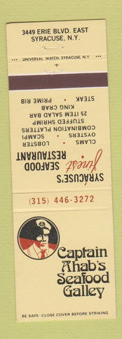 Matchbook Cover - Captain Ahab's Seafood Galley Syracuse NY