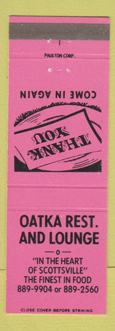 Matchbook Cover - Oatka Restaurant Lounge Scottsville