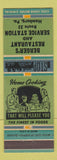Matchbook Cover - Berger's Restaurant oil gas Hamburg PA