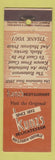 Matchbook Cover - Kunz's Delicatessen Restaurant Louisville KY feature