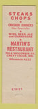 Matchbook Cover - Martin's Restaurant Chevy Chase MD