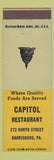 Matchbook Cover - Capitol Restaurant Harrisburg PA