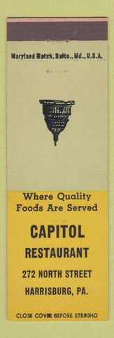 Matchbook Cover - Capitol Restaurant Harrisburg PA