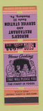 Matchbook Cover - Berger's Restaurant oil gas Hamburg PA