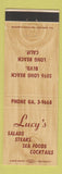 Matchbook Cover - Lucy's Restaurant Long Beach CA