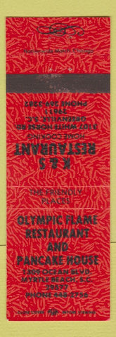 Matchbook Cover - Olympic Flame Restaurant Myrtle Beach SC K&S Greenville