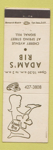 Matchbook Cover - Adam's Rib Signal Hill CA girlie