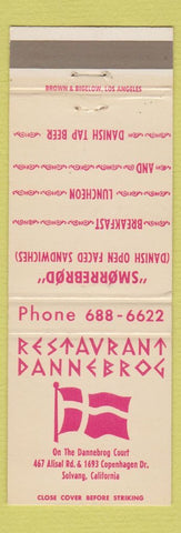 Matchbook Cover - Restaurant Dannebrog Solvang CA