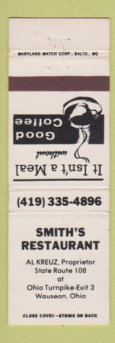 Matchbook Cover - Smith's Restaurant Wauseon OH #1