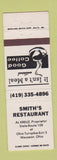 Matchbook Cover - Smith's Restaurant Wauseon OH #2