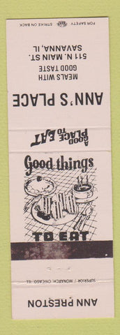 Matchbook Cover - Ann's Place Savanna IL