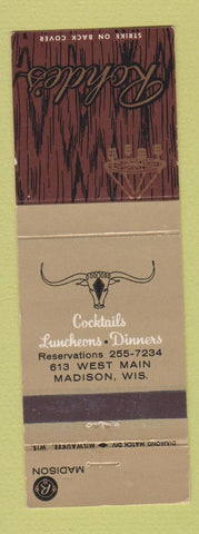 Matchbook Cover - Rohde's Restaurant Madison WI