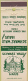 Matchbook Cover - Schwarz Wald Haus Seekonk MA