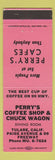 Matchbook Cover - Perry's Cafe Coffee Shop Tulare CA