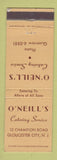 Matchbook Cover - O'Neill's Catering Service Gloucester City NJ