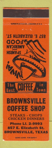Matchbook Cover - Brownsville Coffee Shop TX Spanish Restaurant