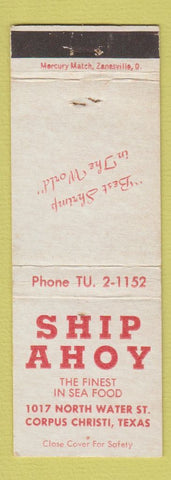 Matchbook Cover - Ship Ahoy Restaurant Corpus Christi TX