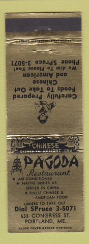 Matchbook Cover - Pagoda Restaurant Chinese Food Portland ME