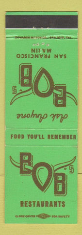 Matchbook Cover - Bob's Restaurants San Francisco Marin CA