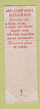 Matchbook Cover - Mid Continent Truck Stop Shell oil gas West Memphis AR