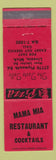 Matchbook Cover - Mama Mia Restaurant Livonia MI Pizza