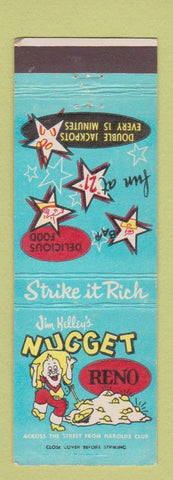 Matchbook Cover - Jim Kelley's Nugget Casino Reno NV